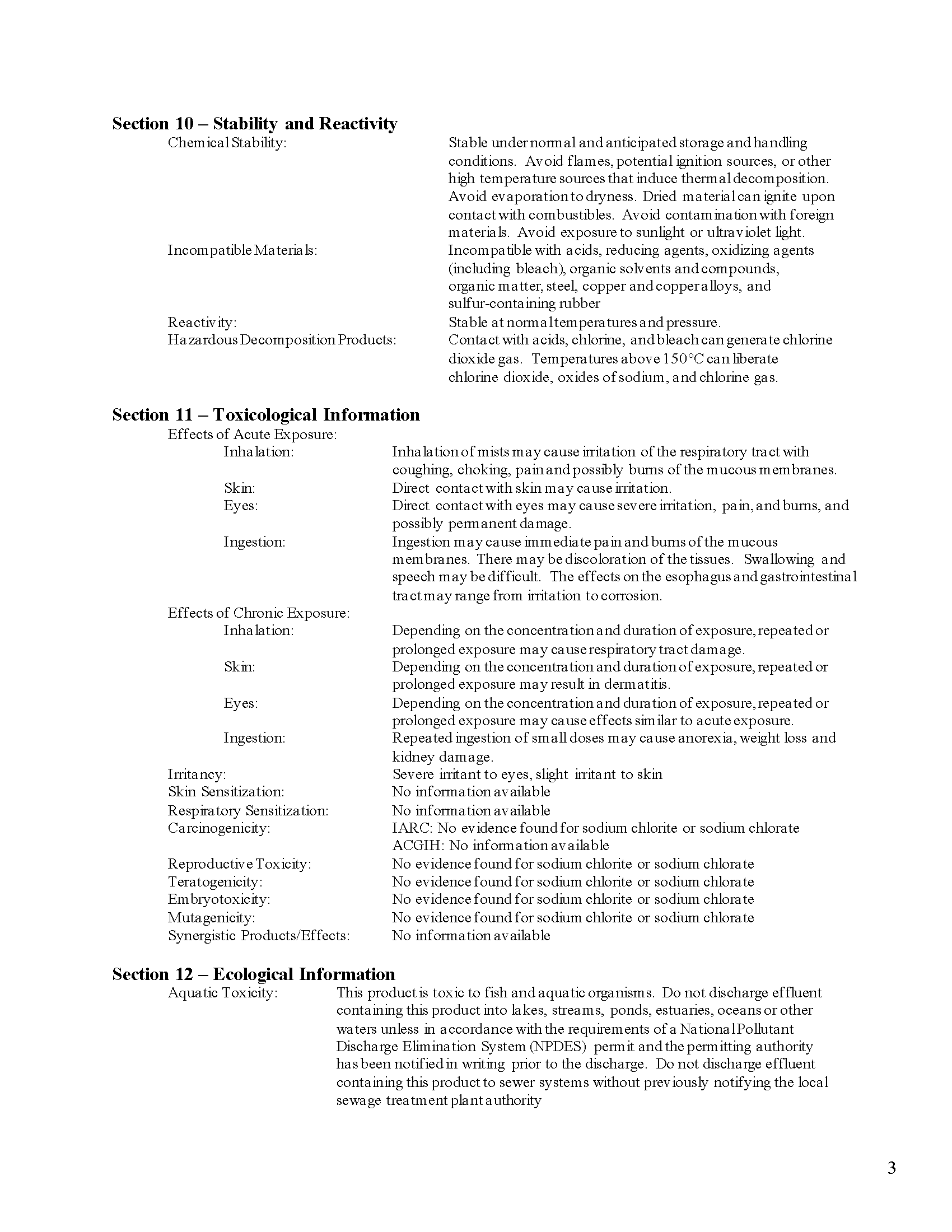 AQUATIZE Safety Data Sheet — page 3